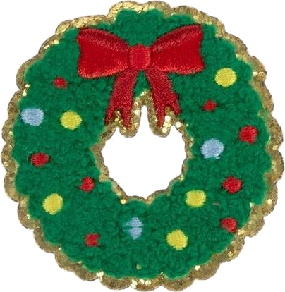 Christmas Wreath Iron-On Patch