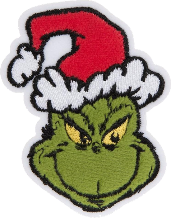 Grinch Face Iron-On Patch