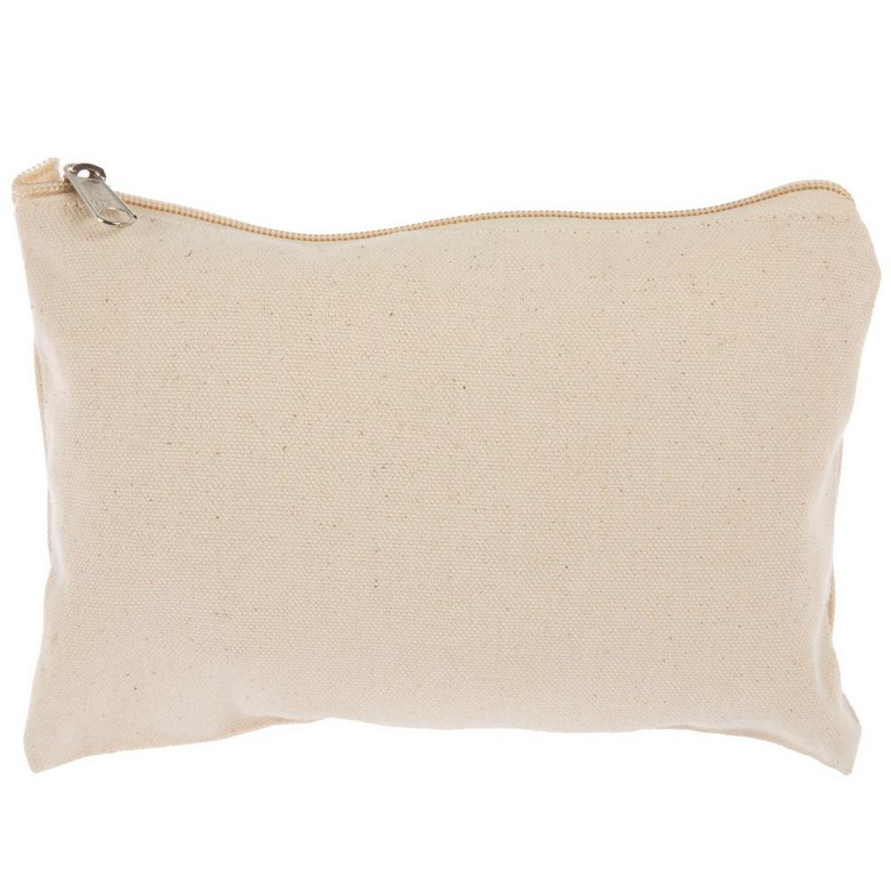 Natural canvas zipper pouch
