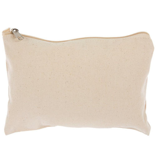 Natural canvas zipper pouch